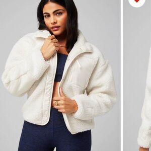 Fabletics Cream Teddy Jacket